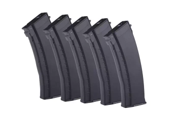 Juego de 5 magasynk mid-cap 120 bolas para réplicas tipo AK74 - negro