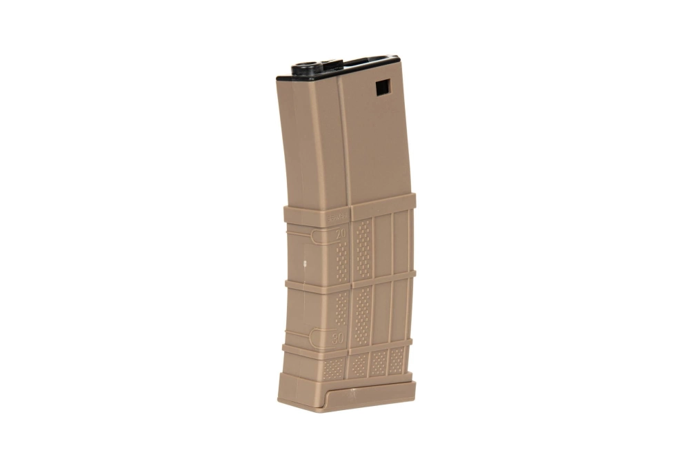 Polymère chargeur hi-cap LT 300 billes pour répliques M4M16 - Tan