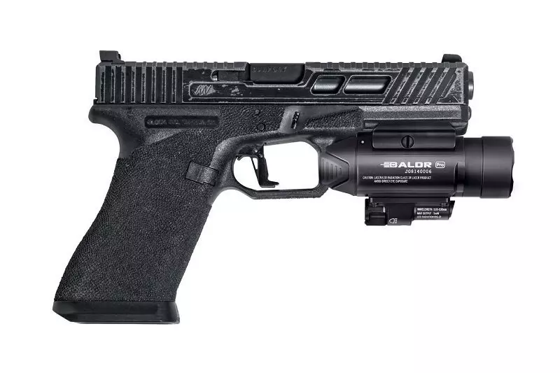 Latarka taktyczna BALDR Pro z celownikiem laserowym - czarna