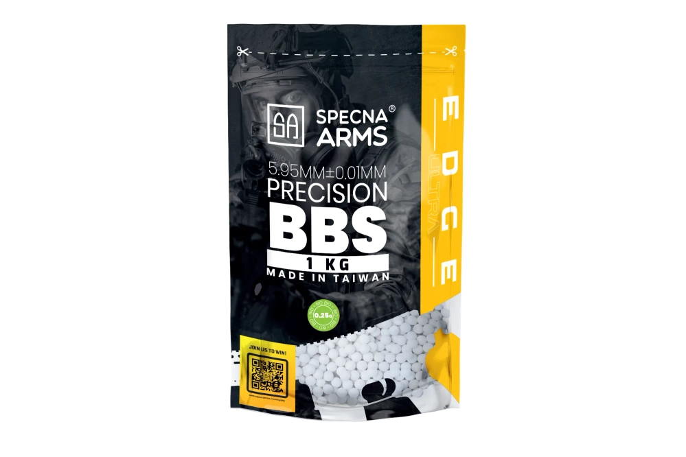 Balles de précision 0.25g Specna Arms EDGE ULTRA™ BIO - 1 kg - blanc