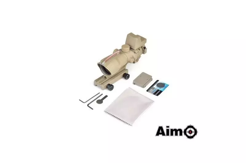 Replika lunety ACOG 4X32C (z podświetleniem światłowodowym i celownikiem RMR) - tan
