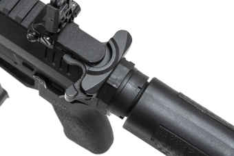 airsoft Specna Arms SA-FX02 Ametralladora FLEX™ HAL ETU Negra con dispositivo de descarga naranja