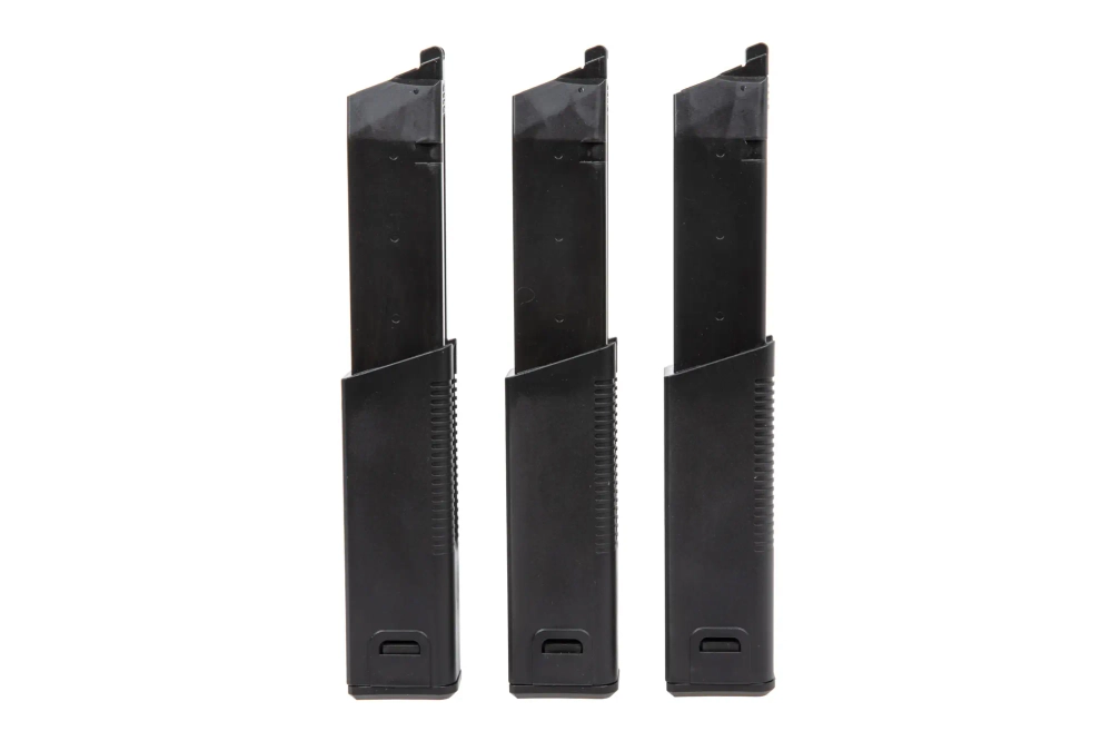 Lot de 3 chargeurs Green Gas Krytac 60 billes pour répliques Kriss Vector Noir