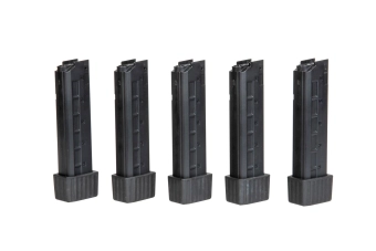 Set of 5 mid-cap, 80-pellet magazines for APC9 airsoft submachine guns