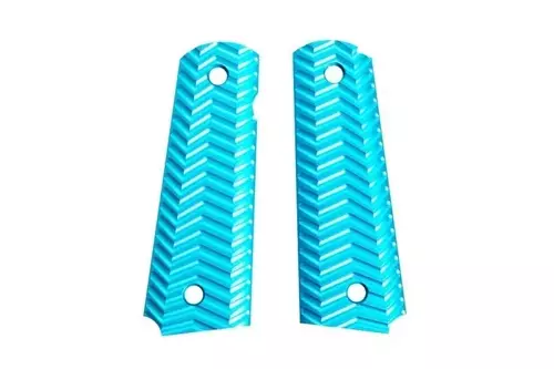 Aluminum TYPE C Grip Panels for Colt 1911 Pistols - blue