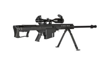 Fusil airsoft SW-024SA avec bipod et télescope - Noir
