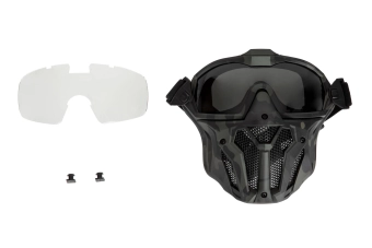 Máscara con gafas y abanico - MC negro