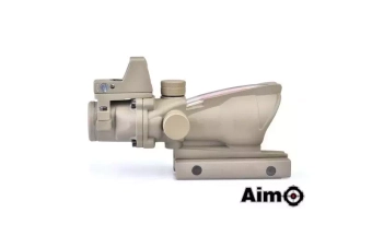 Replika lunety ACOG 4X32C (z podświetleniem światłowodowym i celownikiem RMR) - tan
