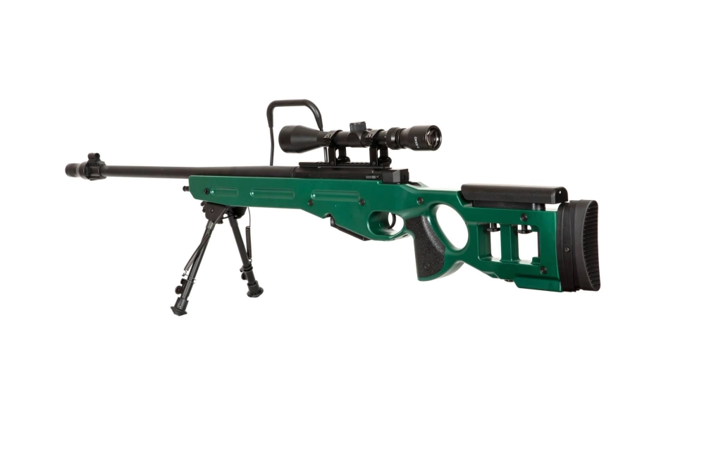 Fusil de airsoft rifle de francotirador SV-98 CORE™ con visor, bípode y silenciador - verde ruso