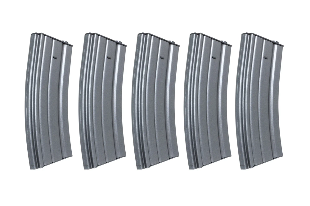 Zestaw 5 sztuk metalowych magazynków low-cap 70 kulek Specna Arms Szary
