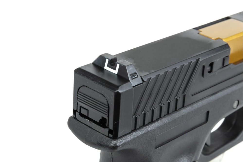 Pistola East Crane EC-1104 airsoft Negra y dorada