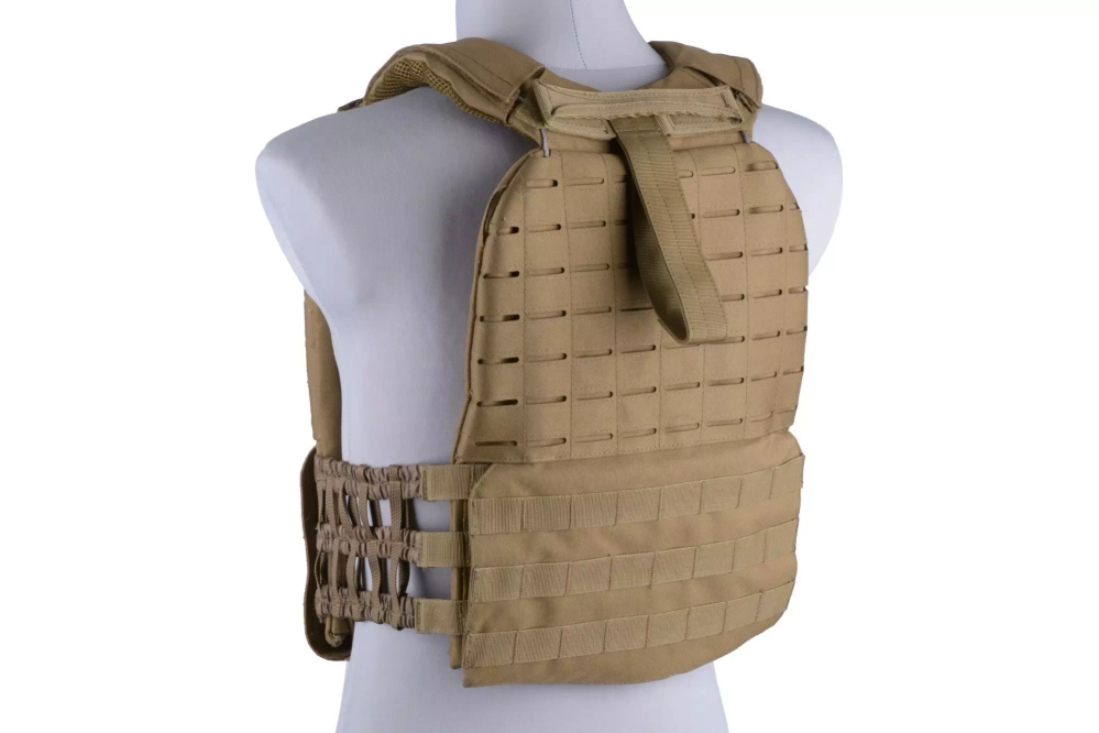 Molle/laser-cut plate carrier vest - tan