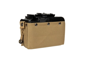 Boîte speedloader 1200 billes pour répliques type M249 - TAN