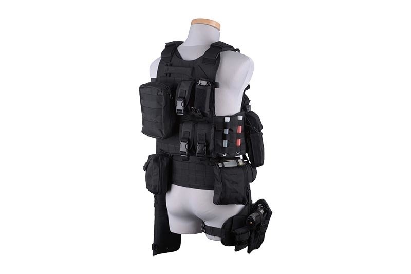 Panneau de cuisse modulaire avec holster - noir