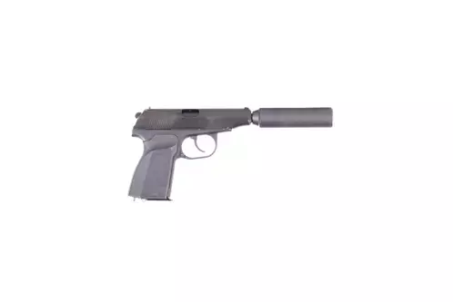 Réplique de pistolet MK avec silencieux - noir (OUTLET)
