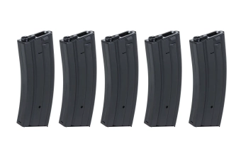 Set van 5 metalen magazijnen met hoge capaciteit 300 kogels Specna Arms Zwart