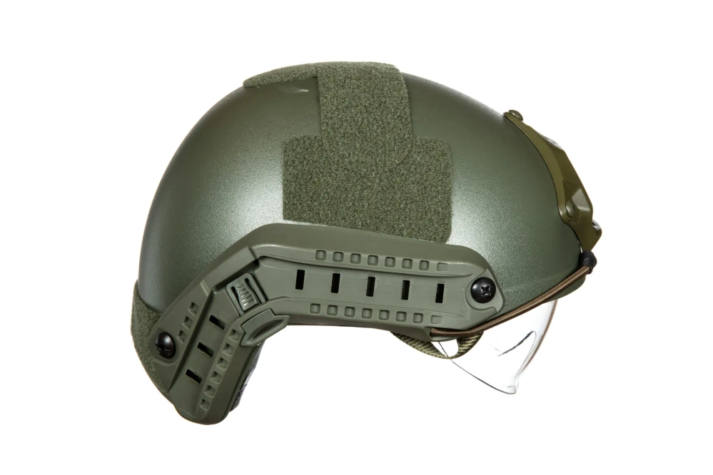 X-Shield MH helm replica met bril - Olijf