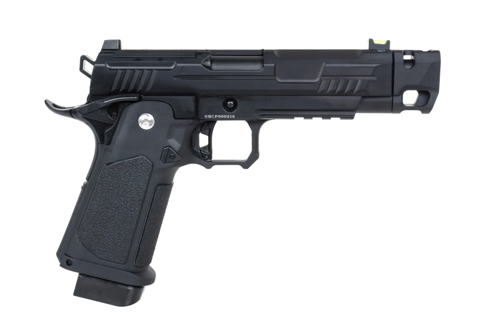 Pistola Arcturus Vanguard 4.3" Hi-Capa GBB Optics Ready airsoft con compensador Negro