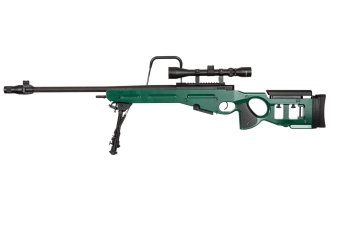 Fusil de airsoft rifle de francotirador SV-98 CORE™ con visor, bípode y silenciador - verde ruso