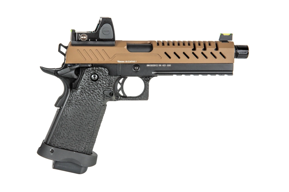 Pistola de airsoft Vorsk hi-capa 5.1 BDS - bronceado/negro