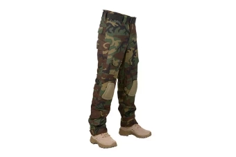 Combat Uniform Pants with knee pads - woodland