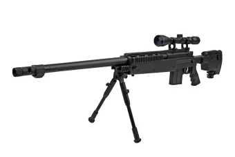 Airsoft pušky odstřelovací puška MB4407D - s dalekohledem a dvojnožkou
