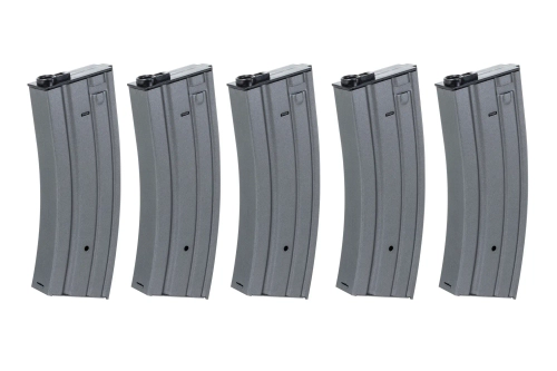 Set of 5 metal mid-cap 120 ball magazines Specna Arms Grey