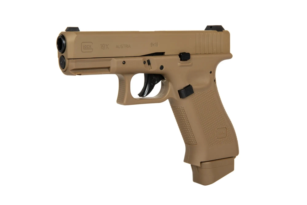 Replika pistole GBB Glock 19X CO2 - kojot (OUTLET)