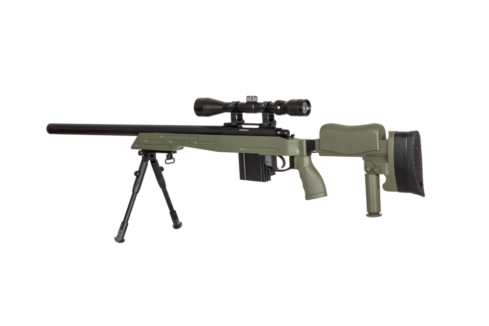 Airsoftová odstřelovací puška MB4413D - olivově zelená