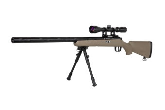 Replika karabinu snajperskiego Specna Arms SA-S12 EDGE™ z lunetą i dwójnogiem Tan