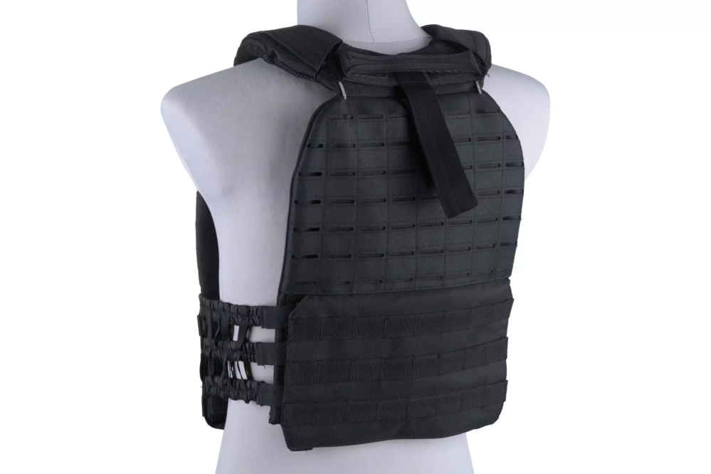 Gilet de type plate carrier molle/coupé au laser - noir