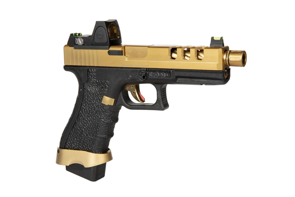 EU18 Pistol Replica with BDS Red Dot - Vented Gold