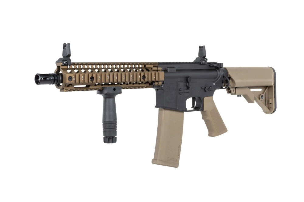 Specna Arms Daniel Defense® MK18 SA-P19 Prime™ Aster II ETU airsoft Carabina con motor brushless Chaos Bronze de un solo disparo