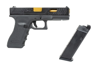 Pistola East Crane EC-1104 airsoft Negra y dorada