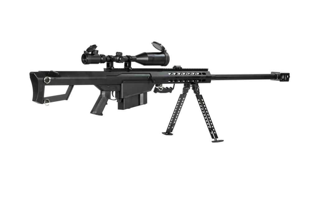 Replika karabinu wyborowego Barret® M82 z Lunetą i dwójnogiem - czarna