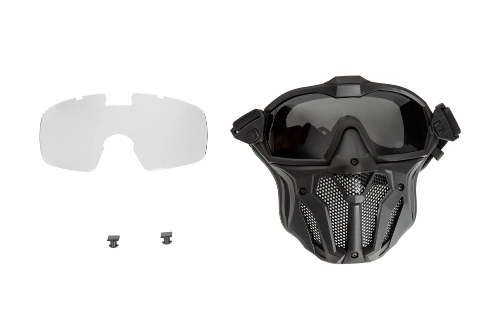 Máscara con gafas y abanico - negro