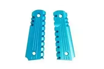Aluminum Grip Covers  for Colt 1911 Pistols - blue