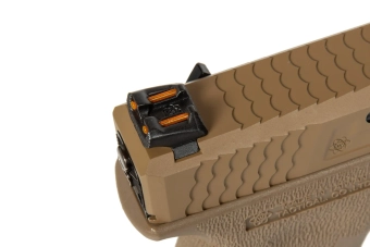 Airsoft pistole G Force G18 T9 - hnědá/stříbrná