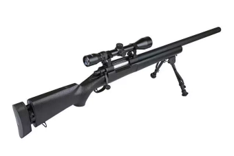 Replika karabinu snajperskiego SW-04J Army z lunetą i dwójnogiem (Upgraded) - czarna