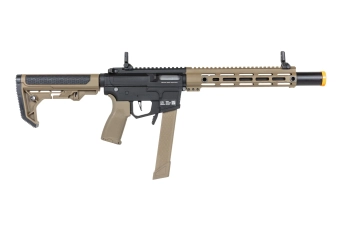 airsoft Specna Arms SA-FX02 FLEX™ HAL ETU Half-Tan submachine gun with orange discharge device