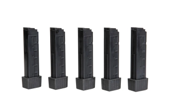 Set of 5 mid-cap, 80-pellet magazines for APC9 airsoft submachine guns