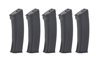Lot de 5 chargeurs Mid-Cap 135/30 ball Arcturus EMM AK74 "Bakelite" Variable-Cap pour répliques d'AK Noir