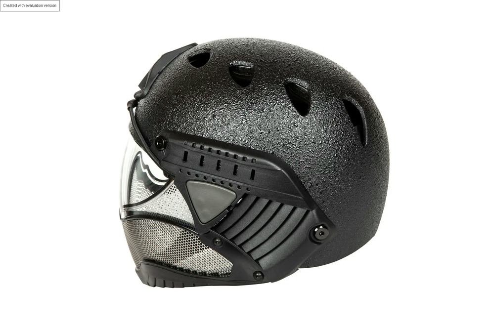 WarQ Full Face First Helmet Black Rough (OUTLET)