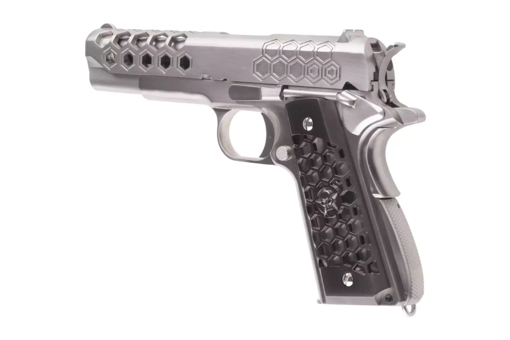 1911 Hex Cut V.3 Pistol Replica - silver