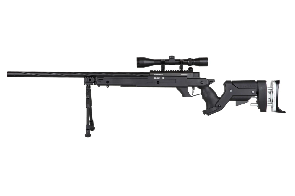 Réplique de sniper SA-S13 EDGE™ avec lunette et bipied - noir
