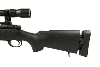 Fusil de airsoft rifle de francotirador SW-04 (con mira y bípode) - negro