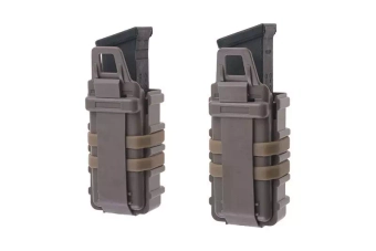 A Set of 2 FAST Magazine Pouches (transverse) For Pistol Magazines - dark earth