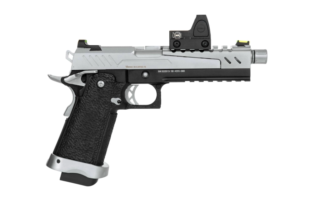 Hi-Capa 5.1 Split Side Pistol Replica - Black / Chrome (with BDS Sight)