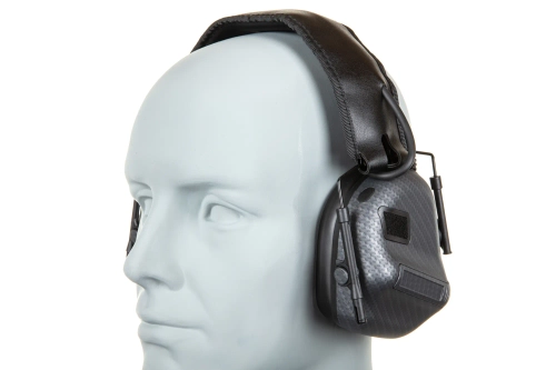 Protectores auditivos activos Wosport HD-12 IPSC Gen 5 red dotsión Fibra de Carbono