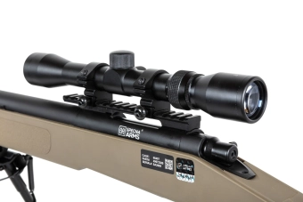 Specna Arms SA-S02 CORE™ High Velocity airsoft Selector Rifle with scope and bipod Upgraded Tan 